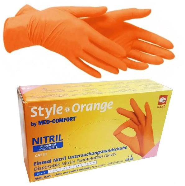 Перчатки нитриловые L оранжевые Ampri STYLE ORANGE неопудренные 100 шт - изображение 1