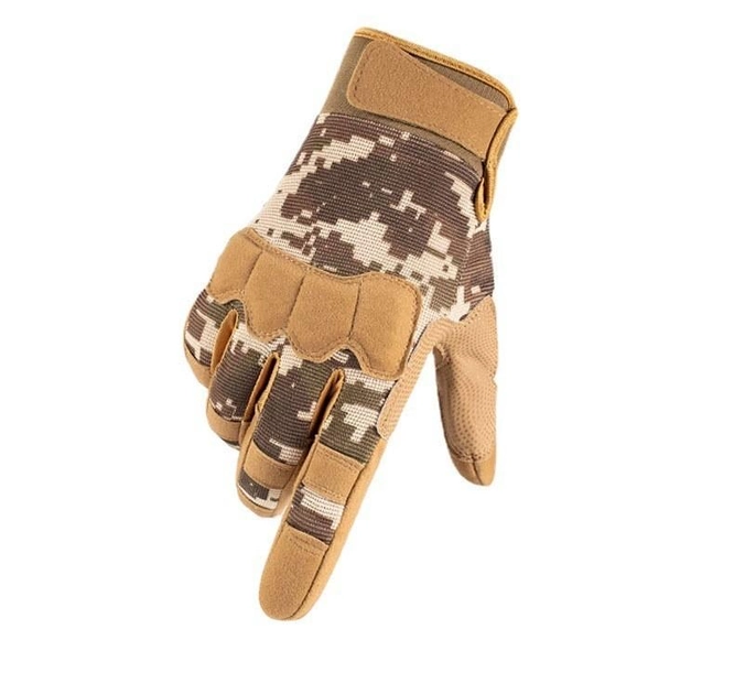 Перчатки тактические военные-армейские CAMO с защитой костяшек кулака дышащие, боевые XL Песочный CM03698-2 - изображение 2