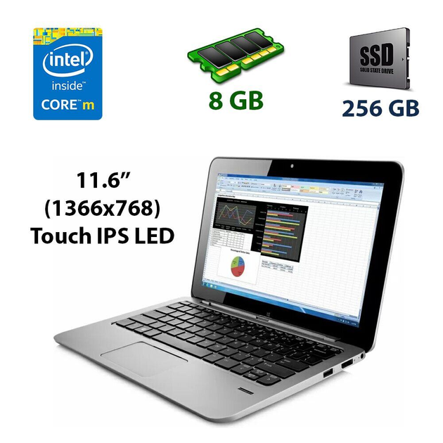 Ноутбук-трансформер HP Elite x2 1011 G1 / 11.6" (1920x1080) Touch IPS ...