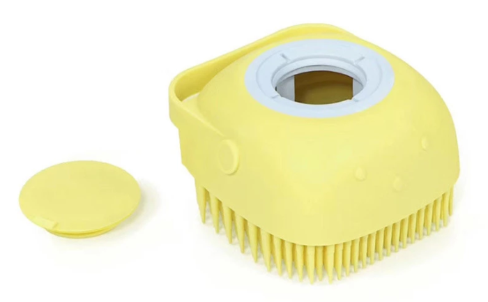 Силіконова масажна мочалка Silicone Massage Bath Brush Жовта - зображення 2