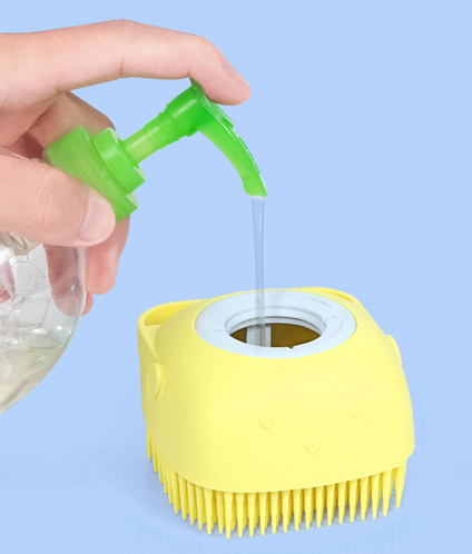 Силіконова масажна мочалка Silicone Massage Bath Brush Жовта - зображення 4