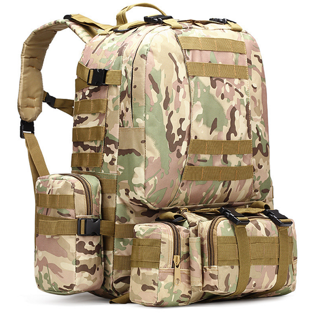Тактический Штурмовой Военный Рюкзак ForTactic с подсумками на 50-60литров Мультикам TacticBag - изображение 1