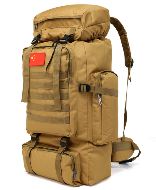 Тактичний туристичний міський рюкзак з системою M. O. L. L. E на 70л TacticBag Xs-1725 Кайот - зображення 1