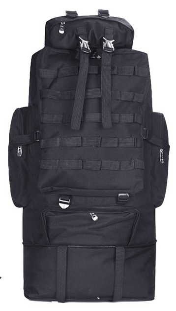 Тактичний туристичний рюкзак розсувний на 80-100л TacticBag Чорний - зображення 2