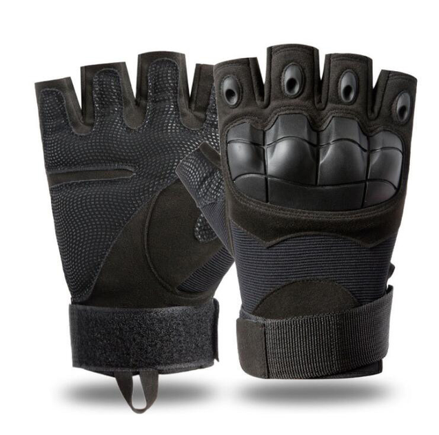 Перчатки тактические штурмовые (велоперчатки, мотоперчатки) TG-04 беспалые Black р.L - изображение 1