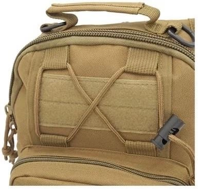 Сумка-слинг тактическая однолямочная с карманом для оружия, цвет песочный (30*26*12см) - изображение 2