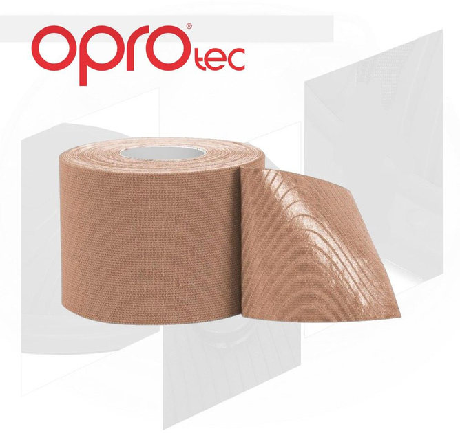 Кинезиологический тейп OPROtec Kinesiology Tape TEC57544 бежевый 5см*5м - изображение 2