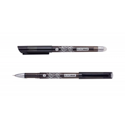 Ручка гелева Buromax Erase Slim Пиши-стирай 0.5 мм Чорний корпус (BM.8300-02) - Фото 1 Ручка гелева Buromax Erase Slim Пиши-стирай 0.5 мм Чорний корпус (BM.8300-02) - зображення 1