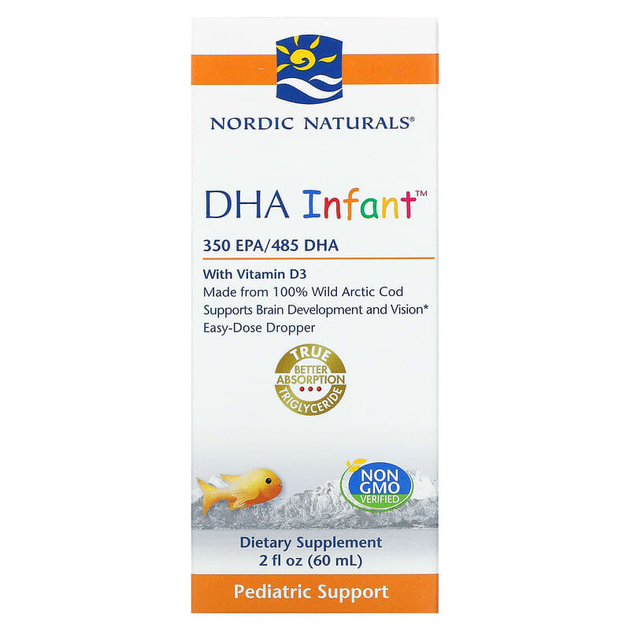 Докозагексаєнова кислота (ДГК) з вітаміном D3 для немовлят, Nordic Naturals, 60 мл - зображення 2