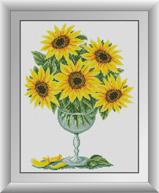 Алмазная мозаика Подсолнухи в стакане Dream Art 30552 34x44см 20 цветов ...