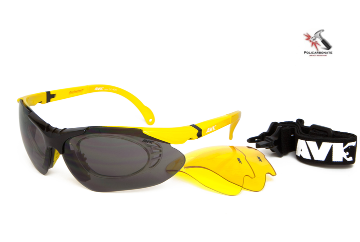 Спортивные защитные очки с диоптриями AVK Esplosivo yellow тактические - изображение 1