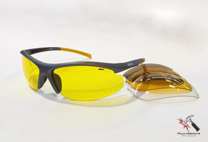 Спортивные защитные тактические очки со сменными линзами AVK Rocca-03 - изображение 1