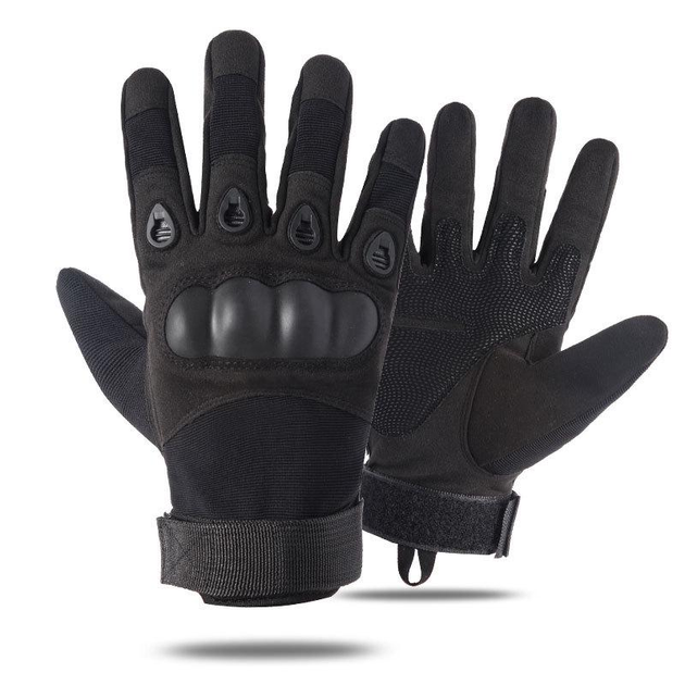 Перчатки тактические Combat с закрытыми пальцами, с кастеткой, черные, размер XL - изображение 1