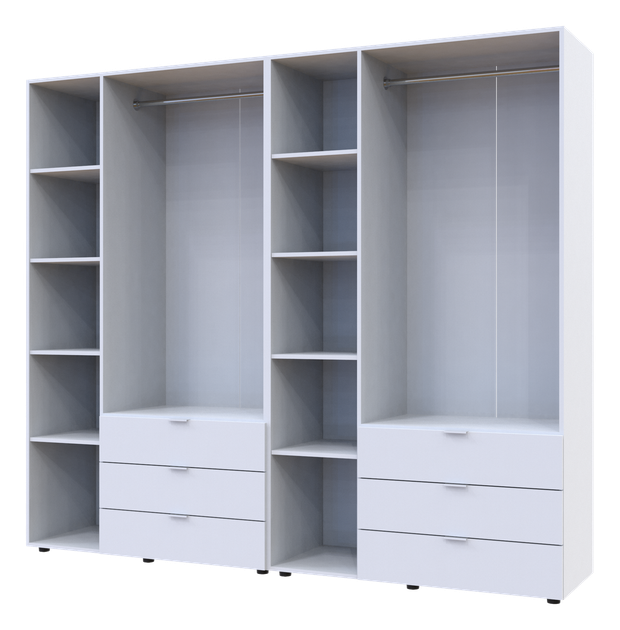 Шафа для одягу Doros Гелар комплект Білий 3+3 ДСП 232,4х49,5х203,4 (42002119) - зображення 2