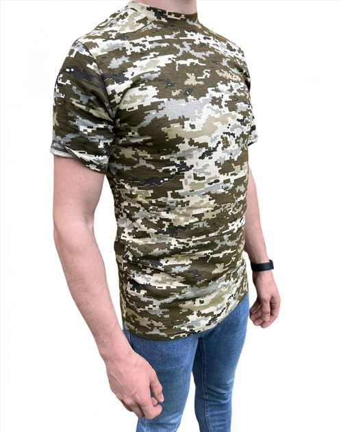 Футболка Пиксель ЗСУ , летняя военная футболка мужская , тактическая футболка военнослужащих всу . Размер 3XL (56) - изображение 2