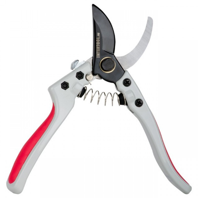 Секатор садовый плоскостной Prof INTERTOOL FT-1012 200 мм ножницы для цветов винограда и веток с фиксатором рукояток - изображение 1