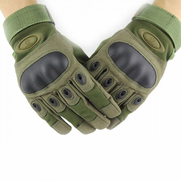 Перчатки тактические с закрытыми пальцами M Зеленые - изображение 1