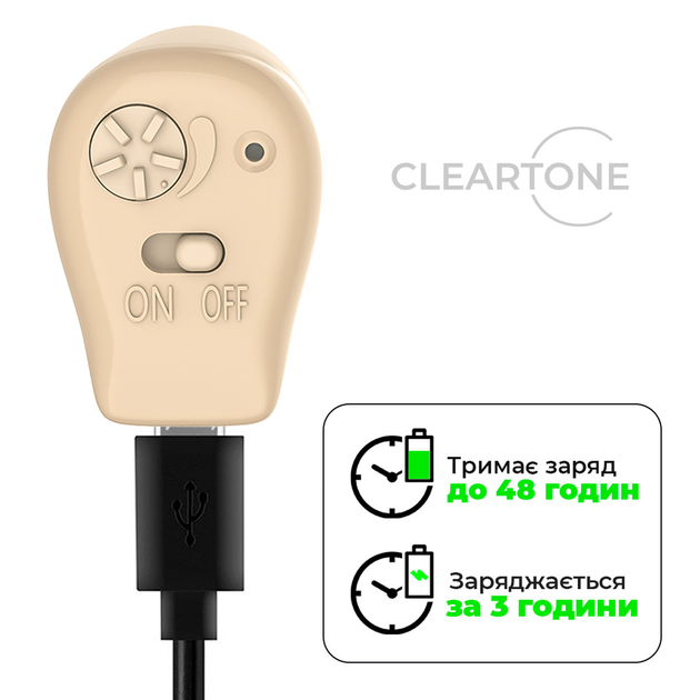 Слуховой аппарат CLEARTONE S35 универсальный внутриушной аккумуляторный с цифровым чипом - изображение 5