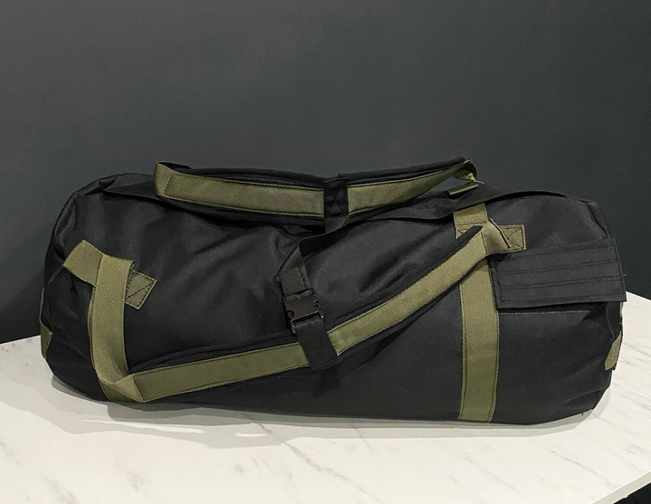 Тактическая сумка-рюкзак Colo 90 л Черный с хаки от 10 шт - изображение 1