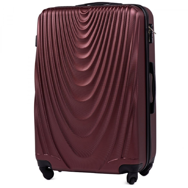 Чемодан пластиковый WINGS 304 большой 75 см бордовый с расширением ...