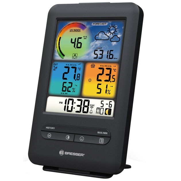 Метеостанция Bresser WIFI Colour 4-in-1 UV_Light Sensor Black (7002534) - изображение 2