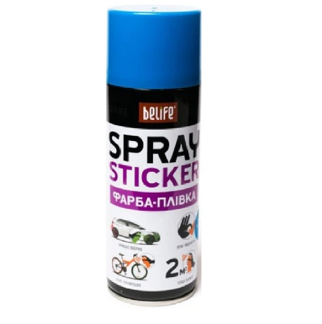 Краска-пленка флуоресцентная BeLife Spraysticker голубая матовая (R1004 ...