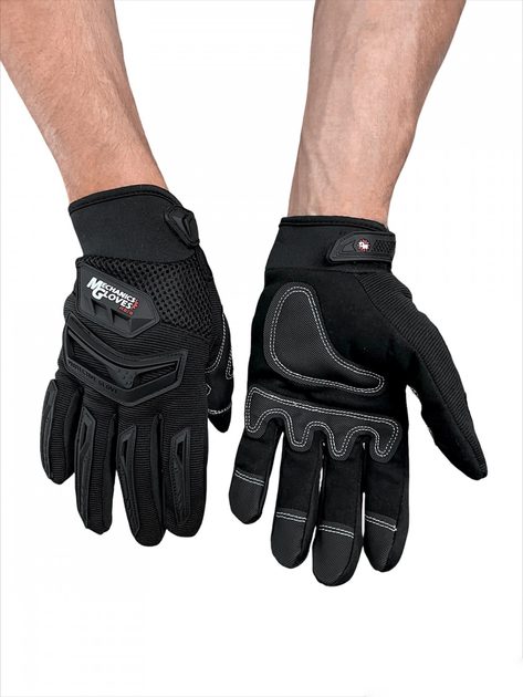 Тактические перчатки полнопалые Механикс военные перчатки Mechanics черный размер L 1 пара - изображение 1