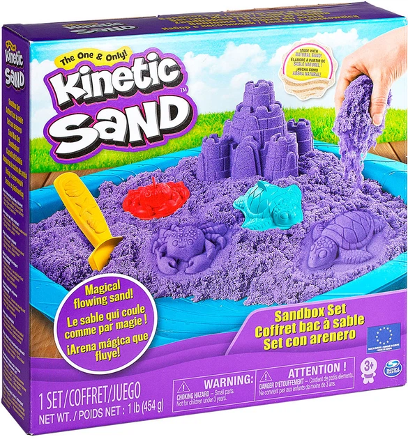 Кинетический песок Wacky-tivities Kinetic Sand Замок из песка 454 г Фиолетовый + формочки и лоток (71402P) - Фото 1 Кинетический песок Wacky-tivities Kinetic Sand Замок из песка 454 г Фиолетовый + формочки и лоток (71402P) - изображение 1
