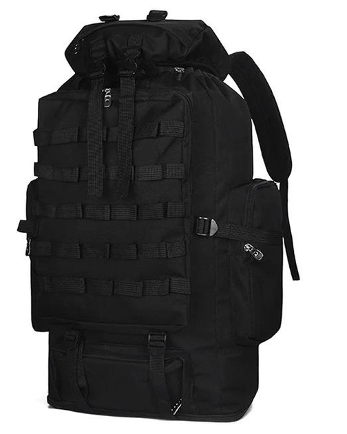 Тактичний туристичний рюкзак розсувний на 80-100л TacticBag Чорний (st2825) - зображення 2