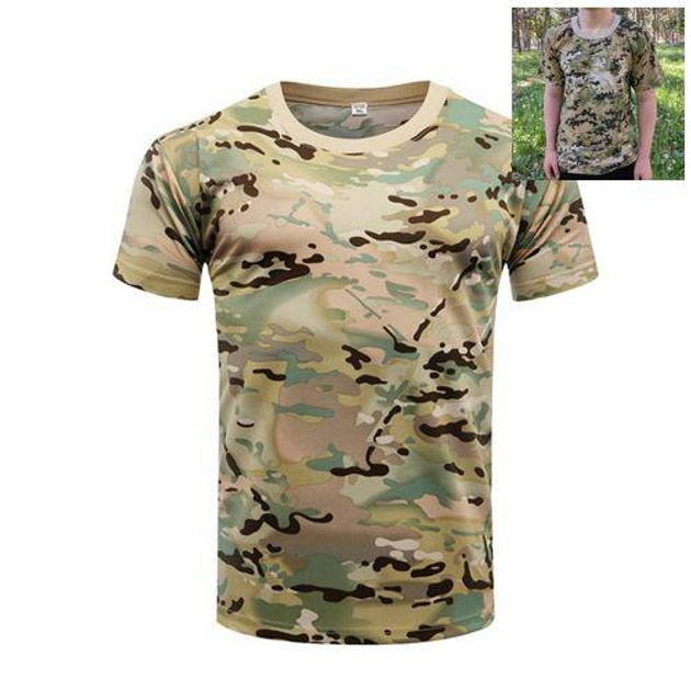 Тактическая футболка Flas-2; L/52р; 100% Хлопок. Камуфляж/зеленый. Армейская футболка Флес. Турция. - изображение 1