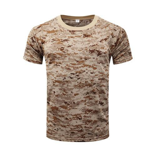 Тактична футболка Flas-1; XL/54р; 100% бавовна. Піксель / пісочний. Армійська футболка Флес. Туреччина. - зображення 2