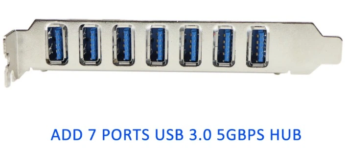 Плата расширения 7-портов PCI-E to usb 3.0 расширитель портов