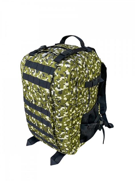 Рюкзак военный штурмовой зсу 45л, рюкзак тактический камуфляж пиксель, походный тактический рюкзак ВСУ - изображение 1