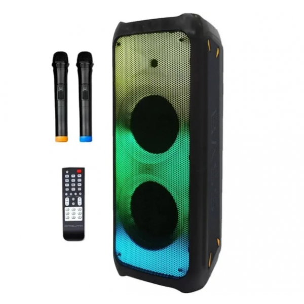 Мощная Акустическая система 2*60 Вт 2 микрофона Goldteller GT-5050 RGB LED USB/SD/FM/Bluetooth черная - изображение 5