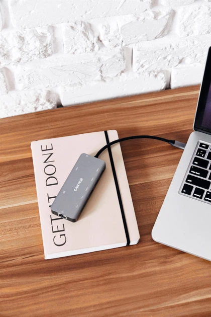 USB-хаб Canyon 9 port USB-C Hub DS-11 Grey (CNS-TDS11) - зображення 5