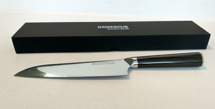 Нож сантоку 18 см Damascus DK-HJ 6003 AUS-10 дамасская сталь 67 слоев - изображение 2