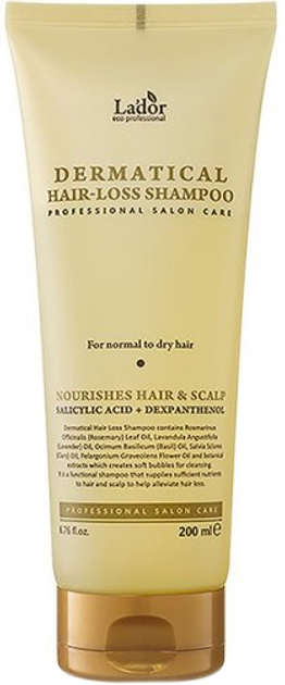 Акція на Безсульфатний шампунь La'dor Dermatical Hair-Loss Shampoo проти випадіння волосся 200 мл від Rozetka