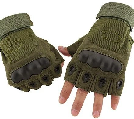 Перчатки тактические Oakley беспалые армейские Green M - изображение 1
