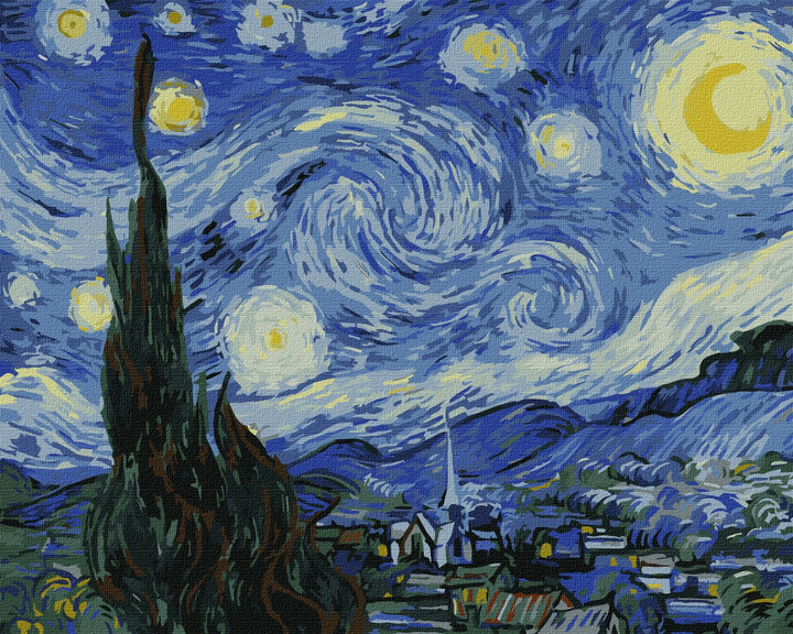 Картина за номерами Ideyka Зоряна ніч Вінсент Ван Гог 40х50 см (KHO2857 ...