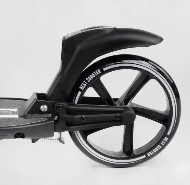 Самокат двухколесный Best Scooter с фарой и амортизацией от 6 лет черный с красным L-36375 - Фото 6 Самокат двухколесный Best Scooter с фарой и амортизацией от 6 лет черный с красным L-36375 - изображение 6