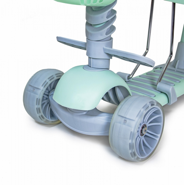 Детский самокат - трансформер 5 в 1 Scooter Simple Green с бортиком и ...