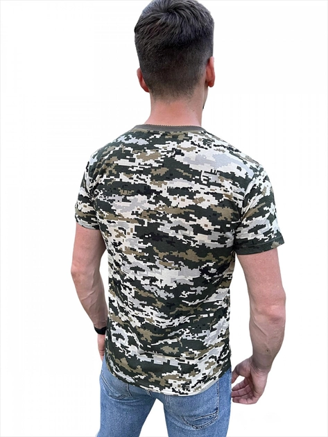 Футболка Піксель ЗСУ чоловіча, літня військова футболка, тактична футболка для військових ЗСУ. Розмір M (50) - зображення 2