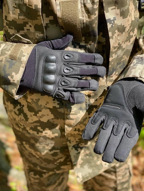 Перчатки тактические черные без пальцев ВСУ - 10шт размер L - изображение 1