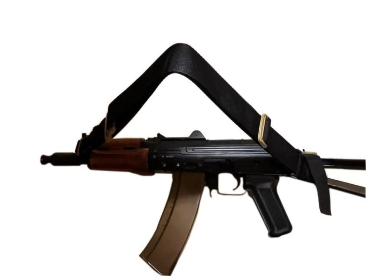 Ремінь збройовий триточковий тактичний триточка для АК,автомата рушниці зброї колір чорний KS - зображення 1
