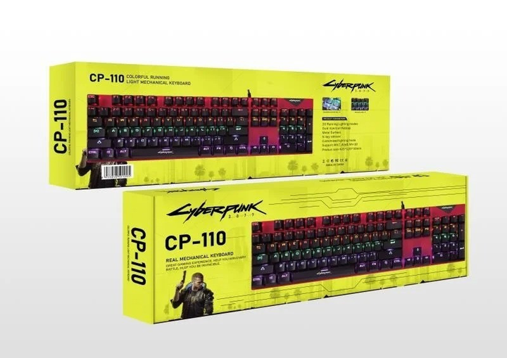 Механическая игровая клавиатура Cyberpunk CP-110 с RGB подсветкой и металлической основой - изображение 3