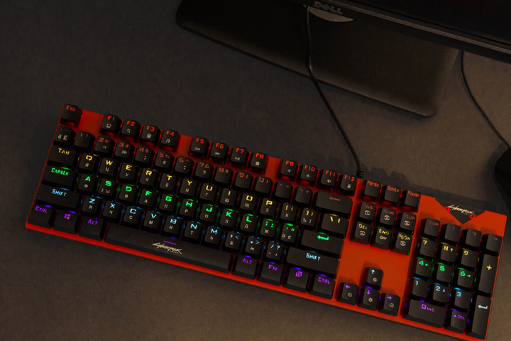 Механическая игровая клавиатура Cyberpunk CP-110 с RGB подсветкой и металлической основой - изображение 8