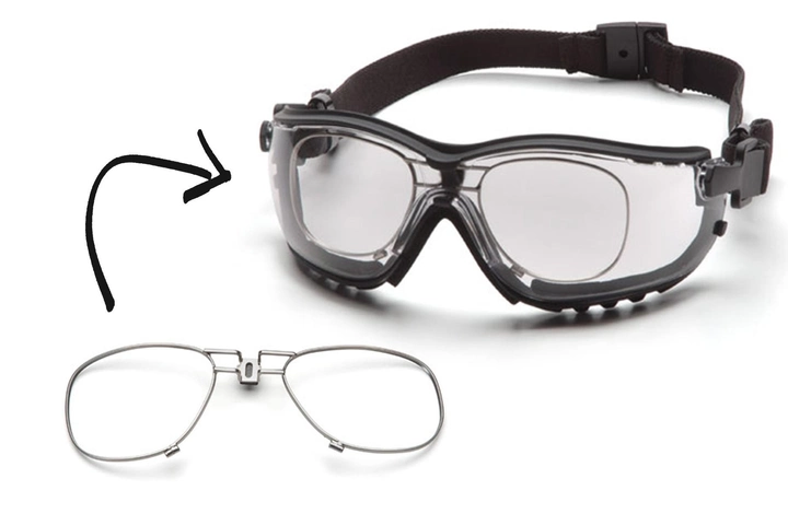 Тактические очки с диоптрической вставкой в комплекте Pyramex V2G clear прозрачные - изображение 1