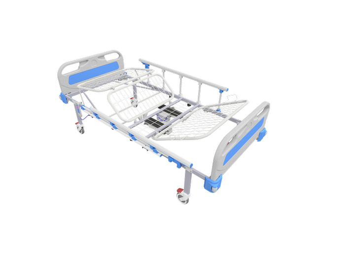 Ліжко з електроприводом чотирьохсекційне медичне функціональне АТОН КФ-4-ЕП-БП-ОП-К125 з пластиковими бильцями та колесами ф125 мм - зображення 1