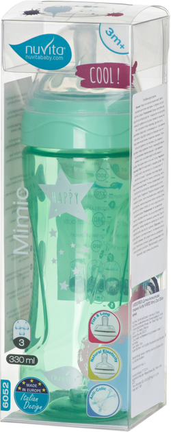 Детская Антиколиковая бутылочка Nuvita NV6052 Mimic Cool 330мл зеленая (NV6052GREEN) - зображення 2