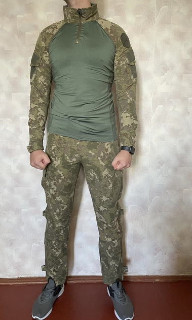 Тактичний костюм COMBAT, штани + сорочка, колір хакі, найкраща якість, Туреччина - зображення 1